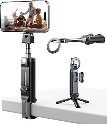 MagSafe Treppiede Smartphone All-in-1 Viaggio Accessori Utili Girevole a 360° Estensibile Selfie Stick con Treppiede e Telecomando Cellulare Supporto per iPhone Samsung Android