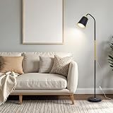 INMOZATA Floor Lamp Retro Arch Adjustable Head E27 Reading Lamp White Gold view 7