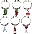 Boston Warehouse Wine and Cheese Wine Charms, Set of 6