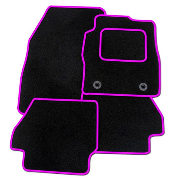 BLACK + PINK TRIM TAILORED CAR FLOOR MATS CARPET Amazon.co.uk Car