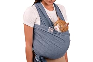 COLLARDIRECT Dog Sling Carrier for Small Dogs - Anti-Anxiety Cat Sling, Puppy Pouch - Pet Sling in Gray Black Blue Green Pink Yellow (Gray, Standard)