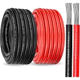 6 Gauge Marine Wire, 6 AWG Marine Grade Wire, 5FT Red+5FT Black | Waterproof &amp; Corrosion Resistant, Standard USA OFC Oxygen Free Tinned Copper Wire for Automotive Boat Speaker Solar
