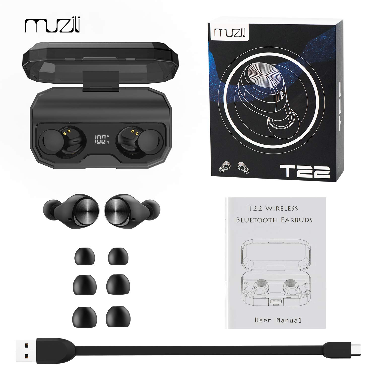 Bluetooth Headphones Muzili T22 Review Muzili T22 Wireless Earbuds