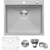 Ruvati 25-in 16-Gauge Tight-Radius Topmount Kitchen Sink - RVH8007 | stainless steel, single bowl
