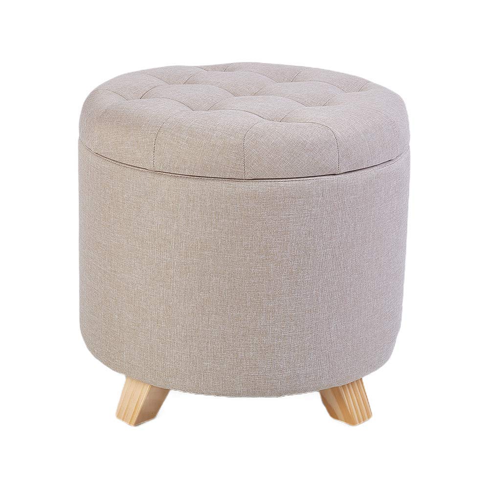 Zedelmaier Runder Sitzhocker mit Stauraum Schminktisch Hocker Fußhocker