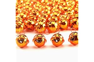 Zsail Halloween Pumpkin Bells 72 pcs Jack-o-Lantern Bells Pumpkin Beads Ornaments for Halloween Decor and DIY Crafts
