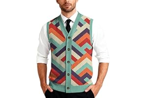 Men’S Button Down Sweater Vest Plaid Lightweight Knitted Cotton V-Neck Sleeveless Cardigans Business Casual