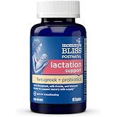 Mommy's Bliss Postnatal Lactation Support Supplement with Probiotics, 60 Ct | Support Breastfeeding Milk Supply with Fenugreek, Blessed &amp; Milk Thistle, Postpartum Immune Health While Nursing