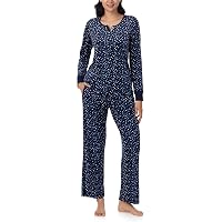 Nautica Women's Long Sleeve Button-Front Pajama Set - Soft Cotton Shirt & Pant Sleepwear - View #11