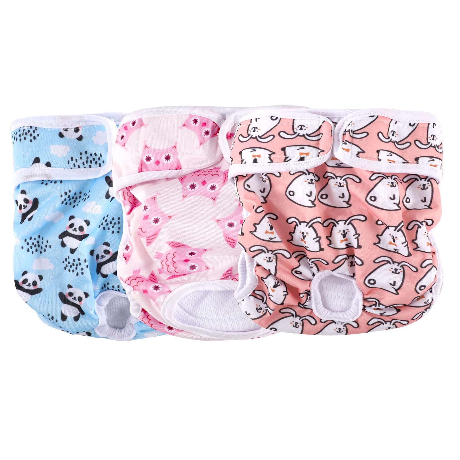 Medo 3 Packs Reusable Dog Nappies, Super Absorbent Washable Dog Diapers Puppy Sanitary Wraps Panties for Female Pet Incontinence and Long Travels 40-50 cm/15.7-19.7 (M)