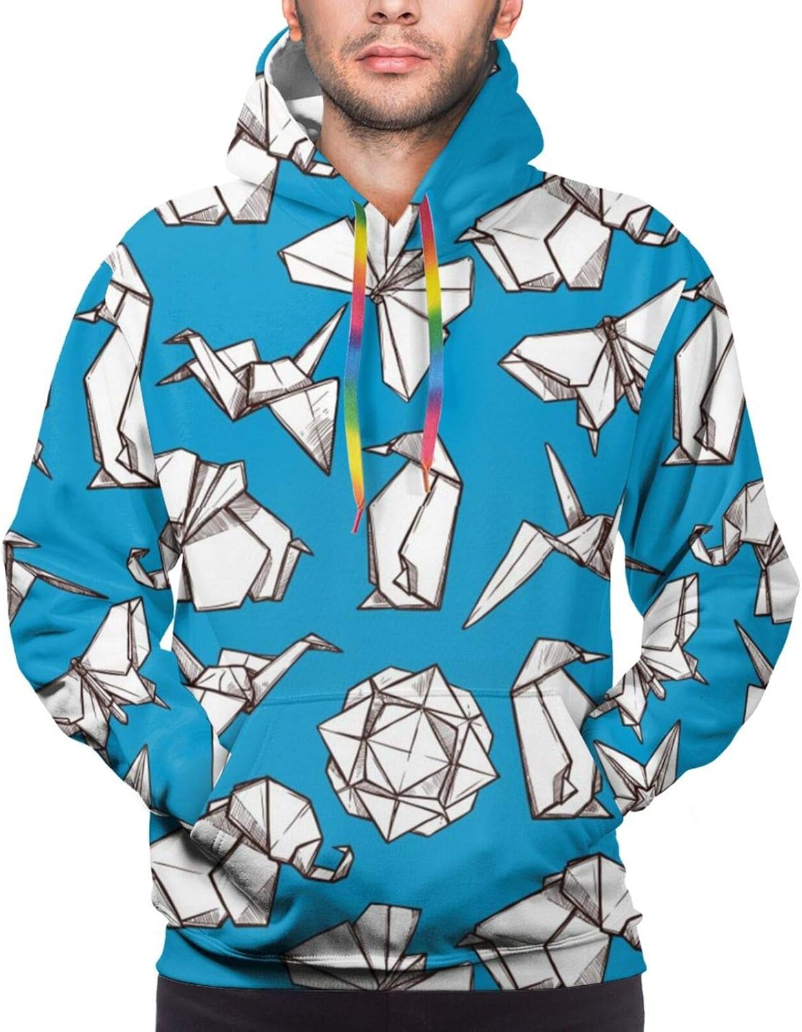 Origami Paper Folded Hoodies For Men With Designs,3d Print