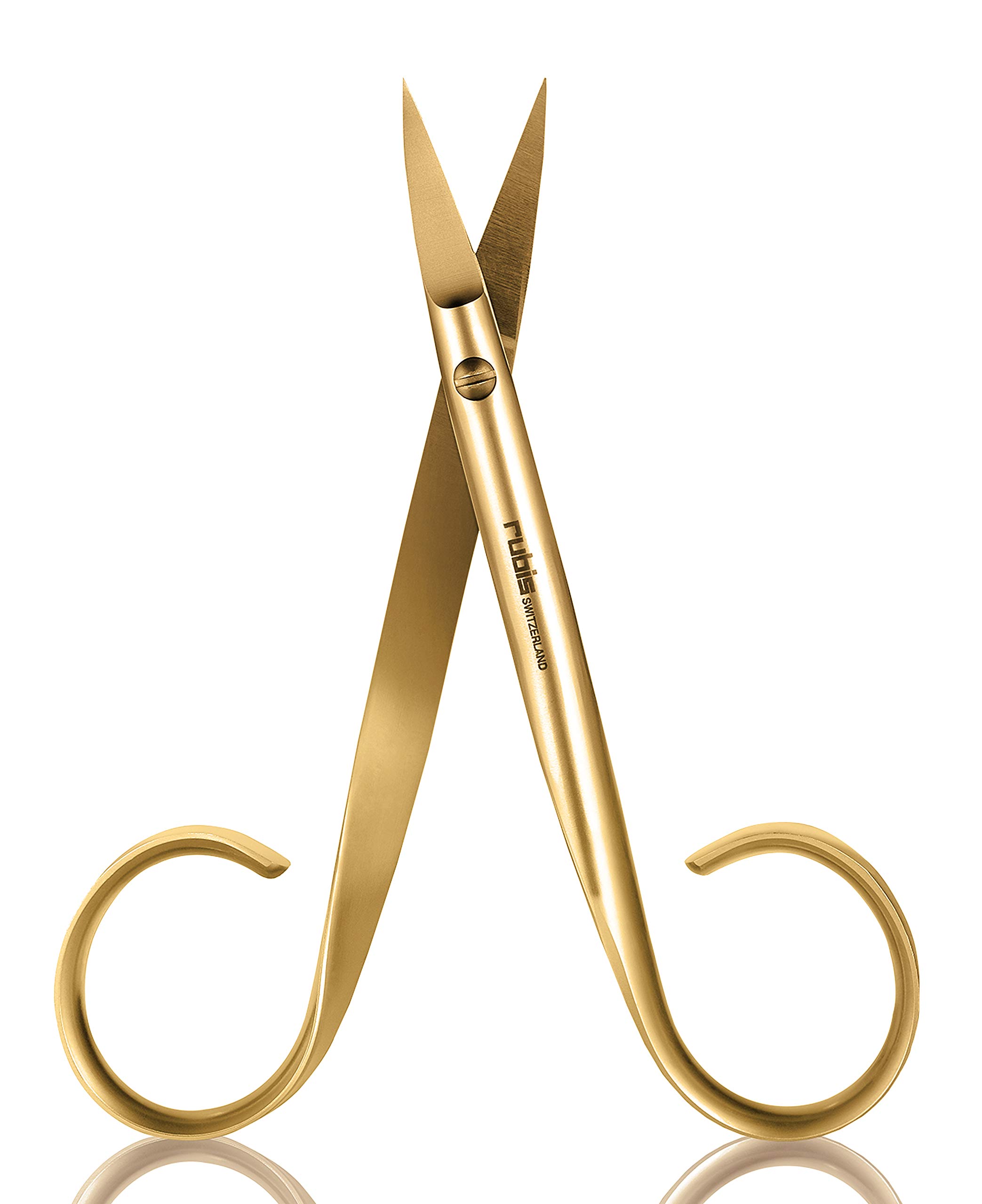 Rubis Professional Gold-Plated Curved Toenail Scissors for Thick Nails and Ingrown Toenails