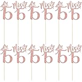 Mis 15 Centerpiece Sticks, Happy 15th Birthday Decorations, Hello 15, Cheers to 15 Years Old Birthday Anniversary Party Supplies 12 Pieces Rose Gold