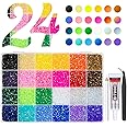 qiipii 24000Pcs 24 Color 3mm Jelly Resin Rhinestones w B7000 Jewelry Glue for Bedazzling Crafting Flatback Stones Colorful AB Gems Diamonds Charms for Nails Eyes Face Makeup Tumblers DIY Crafts Shoes