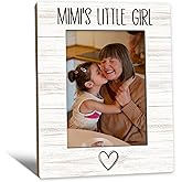 Beliran Mimi Gifts Picture Frame 5x7, Mimi Grandma Photo Frame, Christmas Birthday Gifts for Mimis Grandma from Granddaughter, Mimi's Little Girl Wooden Picture Photo Frames for Desk Home Room Decor