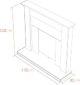 Adam Southwold Oak Black Fireplace Suite 43 Inch with Blenheim Electric Fire view 6