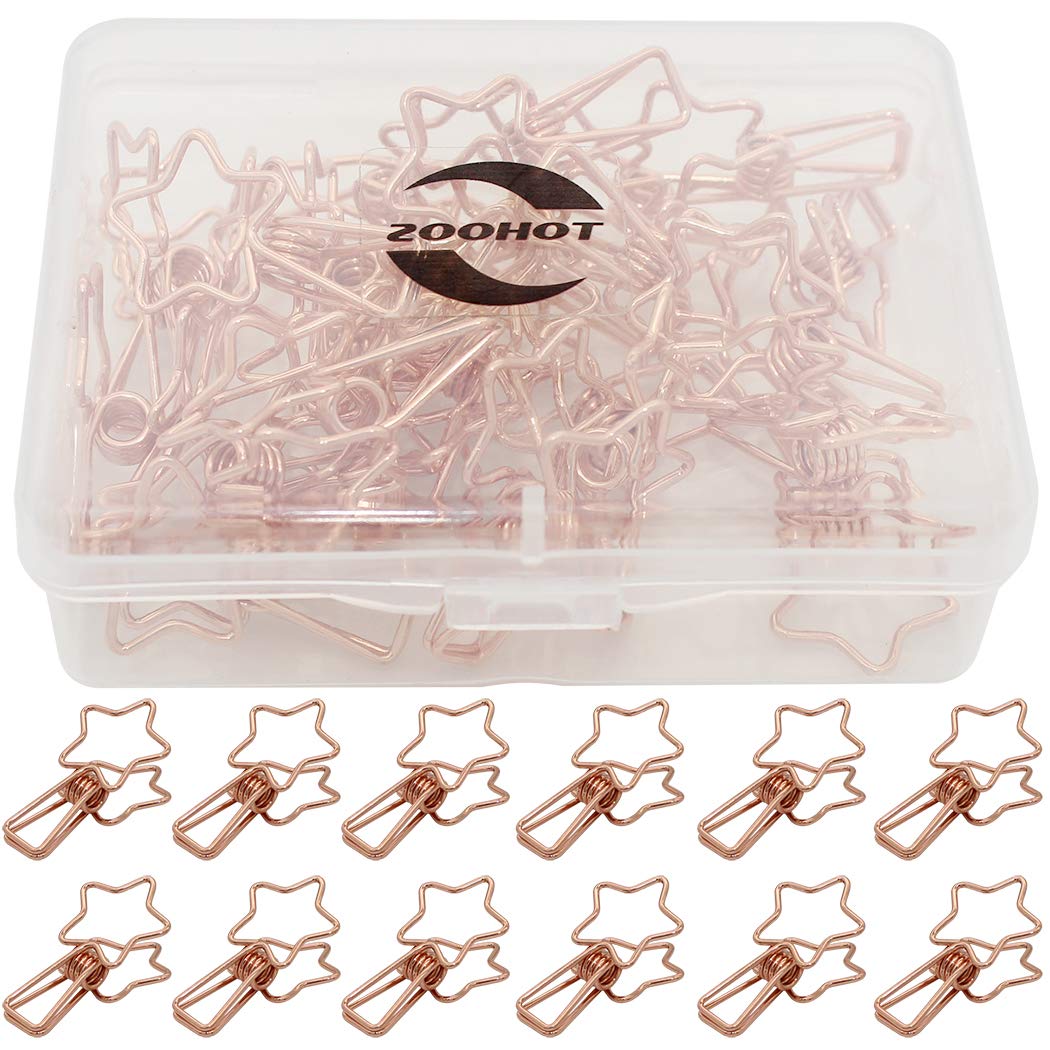 Rose Gold Clips Zoohot Funny Paper Clips Multi-Function Clip Pack of 25