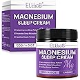 Magnesium Cream for Sleep - Enriched with Almond Oil, Lavender, and Vitamin E for Deep Relaxation - Natural Magnesium Lotion for Skin Nourishment and Quick Absorption - Lavender