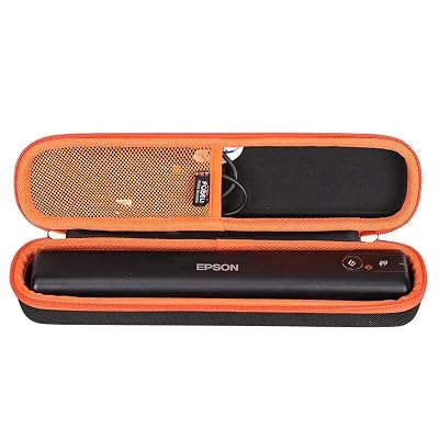 FBLFOBELI EVA Hard Carrying Case Compatible with Epson Workforce ES-50/ES-55R/ ES-60W/ES-65WR/DS-30/DS-70/DS-80W and Epson RapidReceipt RR-60/70W Portable Document Scanner (Case Only) (Orange)
