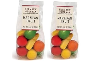 Hermann the German Marzipan Candy 10/PC Bag - European Candied Fruit Confections (2 pack) Dessert Assortment of Gourmet Food for Christmas Easter Holidays