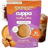 Cuppa Salted Caramel Mushroom Coffee with Adaptogens &amp; Superfoods - Lion&rsquo;s Mane, Ashwagandha &amp; Cordyceps. Adaptogens + MCT to support natural energy, mental focus &amp; gut health (30 Servings)