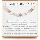 Dainty Healthy Pregnancy Crystal Bracelet, Pregnancy Must Haves, Pregnant Mom Gift, Fertility Gift for Mom, Pregnancy Gifts for Expecting Moms, Mothers Day Gifts, Christmas Jewelry