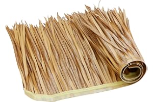 NAHARO 39.5" Tiki Straw Roof Thatch-Mexican Style Artificial Palm Thatch Rolls, Tiki Bar Hut Grass Duck Boat Blinds Grass Runner Rolls Palapa Thatch Roofing for Garden Patio Umbrella Fence Party Decoration