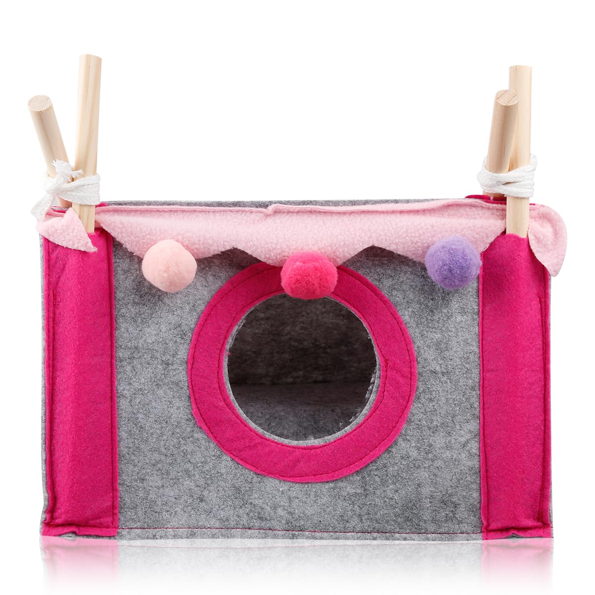 GLADFRESIT Guinea Pig Bed Pet Tent Cave House Hideout for Rabbit Hedgehog Chinchillas Hamster(Pink)