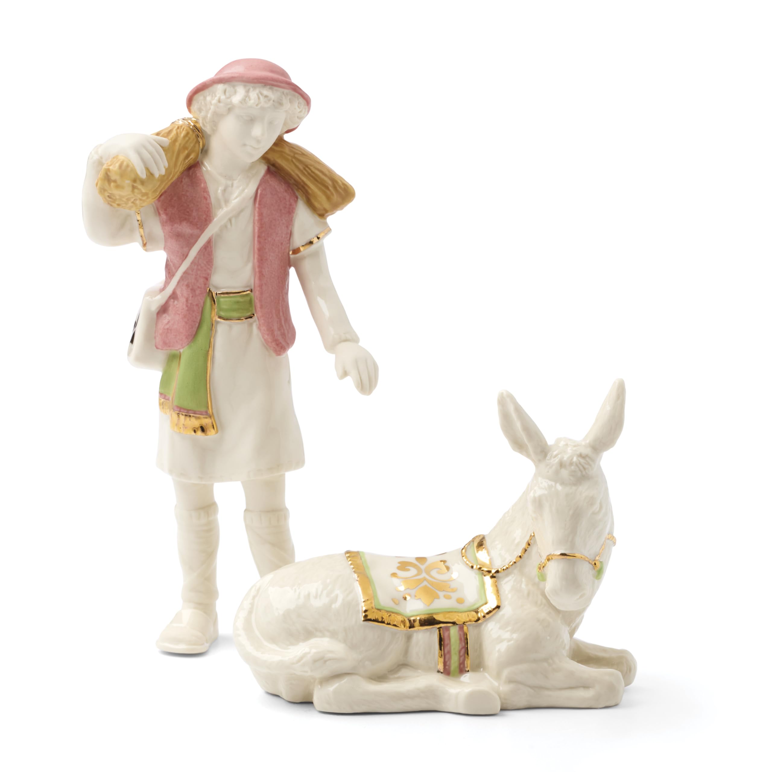 Lenox 897698 First Blessing Boy with Donkey Figurine, Christmas Decorations, Indoor Decor, Nativity Set Image