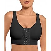 FeelinGirl Mastectomy Bras for Women Compression Post Op Surgery Bra Front Closure Surgical Recovery Everyday Bra
