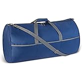 Amazon Essentials Extra Large Foldable Nylon Duffel Bag for Travel/Storage with Zippered Pockets, 32.4", 150L, 50-LBS Capacity, Navy Blue (Previously Amazon Basics)