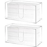 Hpmjz 2 Pack Acrylic Paper Towel Holder Clear Napkin Holder Countertop Dispenser Napkin Storage Box for Z-fold C-fold or MultiFold Trifold Paper Towels for Bathroom Kitchen Restaurant
