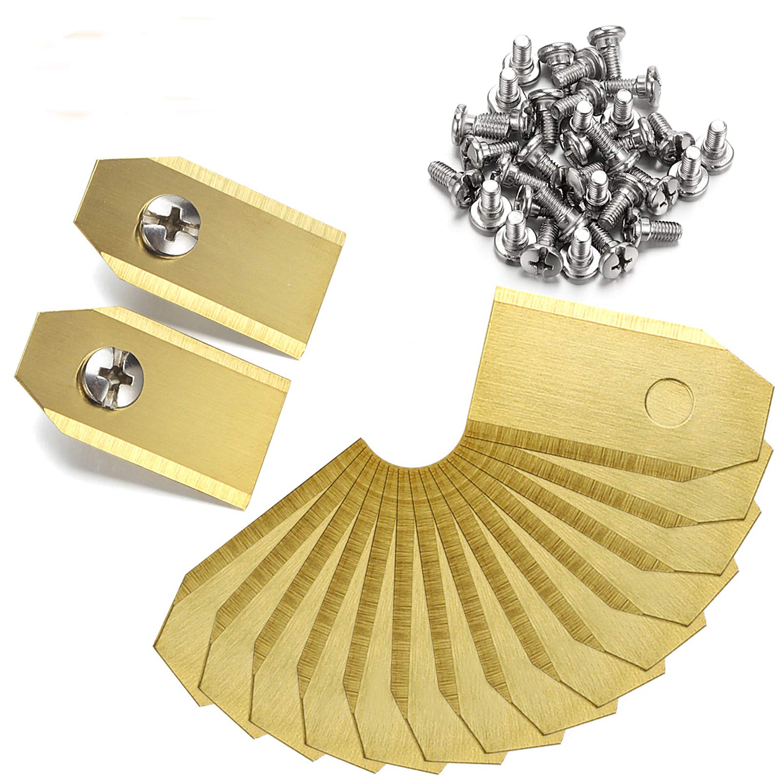 45 x titanium knife blades, robot lawn knife for all Husqvarna Automower, Gardena, Yardforce robotic lawnmower (3 g - 0.75 mm) + 45 screws