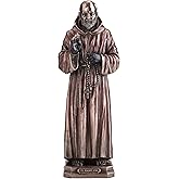 Veronese Design 8 1/2 Inch Saint Pio of Pietrelcina Cold Cast Resin Bronze Finish Religious Sculpture