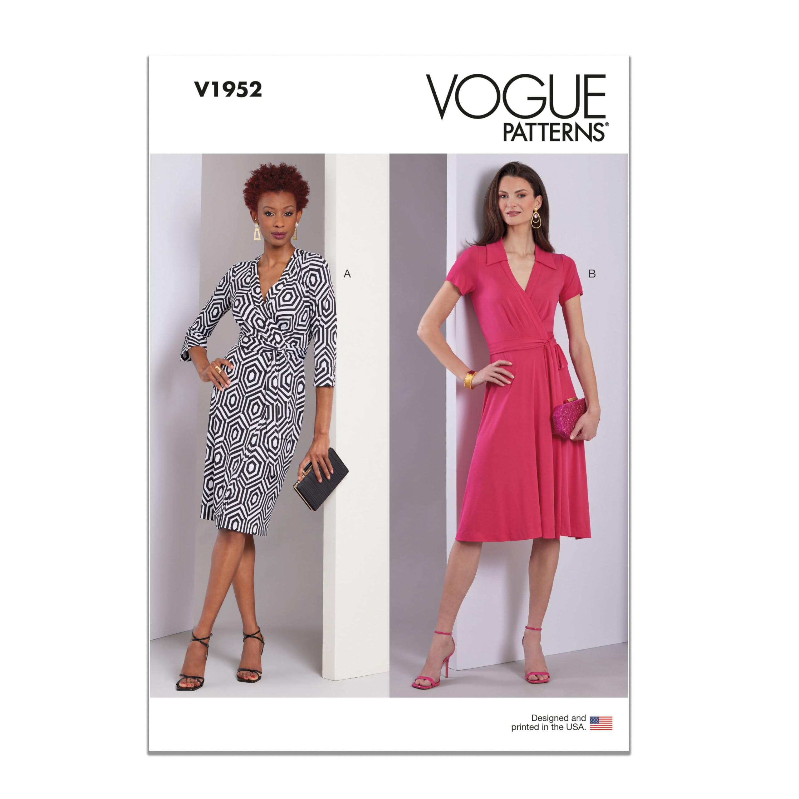 Vogue V1952F5 Misses' Wrap Dresses F5(16-18-20-22-24)