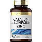 Carlyle Calcium Magnesium Zinc | 300 Caplets | Vegetarian, Non-GMO, Gluten Free Supplement