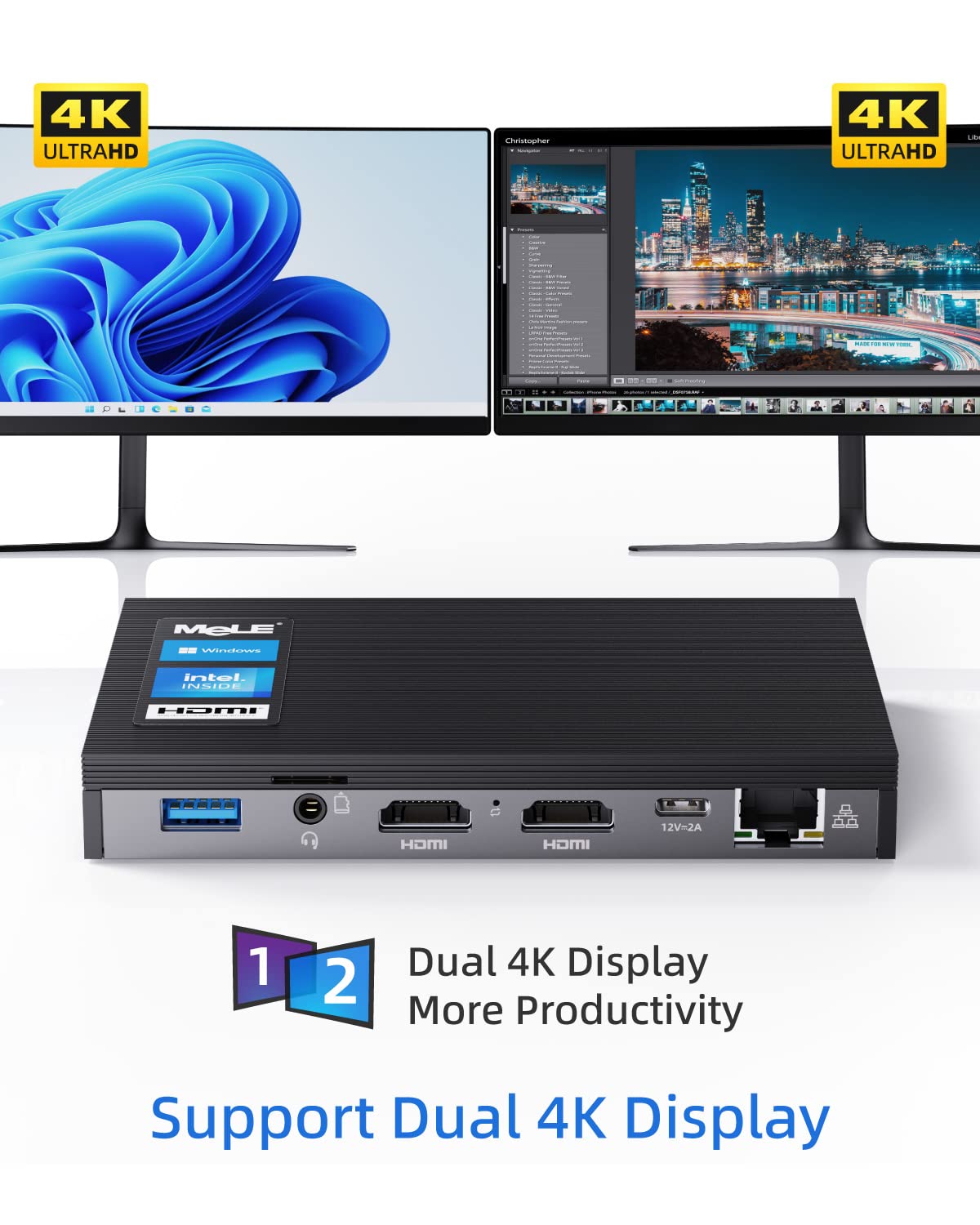 Mua MeLE Quieter2Q Fanless Mini PC with VESA Mount Windows 11 pro 8GB ...