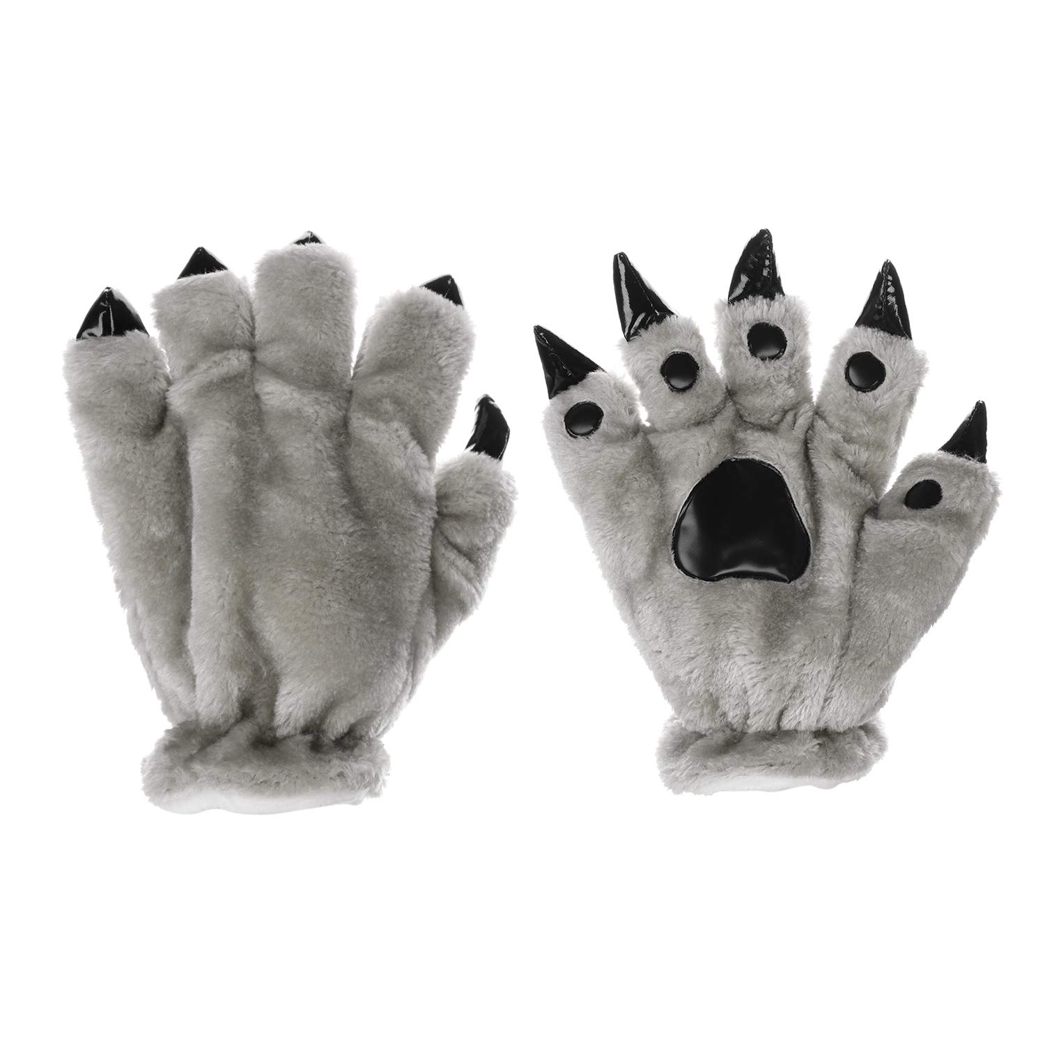 LONTG Animal Paw Gloves Christmas Costume - Werewolf Bear Claws, Warm Plush Furry Handwear for Halloween Cosplay, Animal Party Fancy Dress Accessories