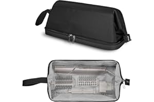 SITHON Travel Case Compatible with Airwrap/Shark FlexStyle SpeedStyle, Water Resistant Double Layer Storage Carrying Organizer Bag w/Widely Opening for Dyson Supersonic (Bag Only) (Black)