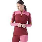 SmartWool Womens Classic Thermal Merino Base Layer Colorblock 1/4 Zip