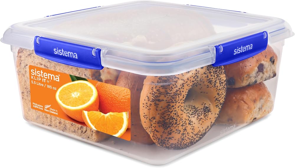 Sistema KLIP IT PLUS 5.5L Airtight Food Storage Container - Stackable, BPA-Free