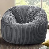 Beautiful Beanbags Jumbo Cord Beanbag Chair Lounger Grey Recliner view 2