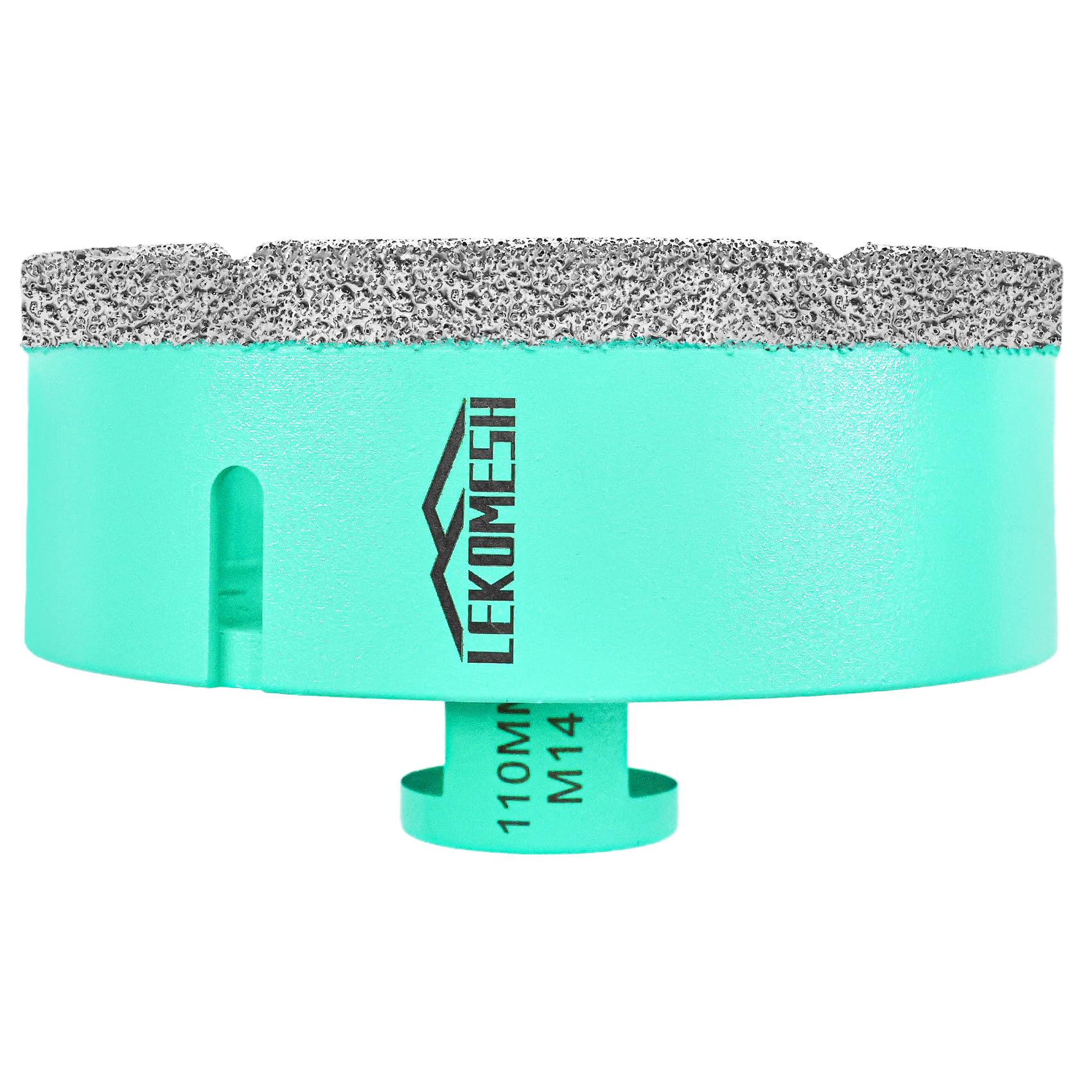LEKOMESH Diamond Core Drill Bits 110MM - Diamond Hole Saw for Porcelain Ceramic Tile Marble Granite Stone Quartz Vacuum Brazed M14 Thread for Angle Grinder Mint Green — image 1
