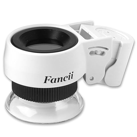 Fancii 30x Fach LED Juwelierlupe Professionell mit Licht, Starke Triplet Juwelier Lupe mit UV-Schwarzlicht für Schmuck, Diama