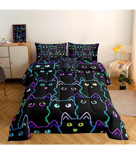 BERTSUCA Cute Cat Twin Set di biancheria da letto per ragazze, 3