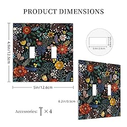 Colorful Flower Boho Floral Rustic Dark Leaves