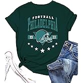 Football Shirts for Women Game Day Shirt Football Season Tshirt Team Fan Tees Graphic Short Sleeve Tops