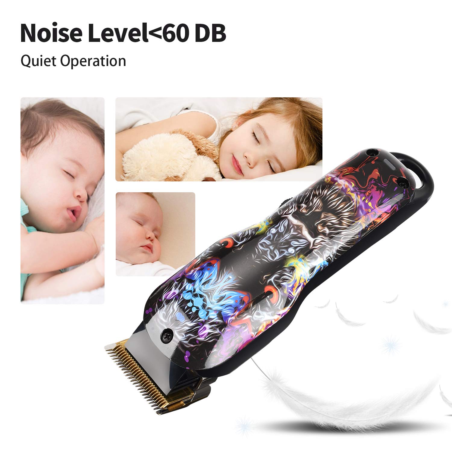 Cordless Hair Trimmer Pro Hair Clippers Beard Trimmer for Men Haircut Kit Cordless USB Rechargeable Barber Electric Shavers Hair Removal with 2000mAh Lithium Ion,Guide Combs (Clipper)