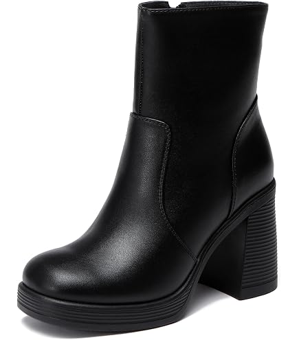Amazon.com | Athlefit Women's Chelsea Platform Boots High Chunky
