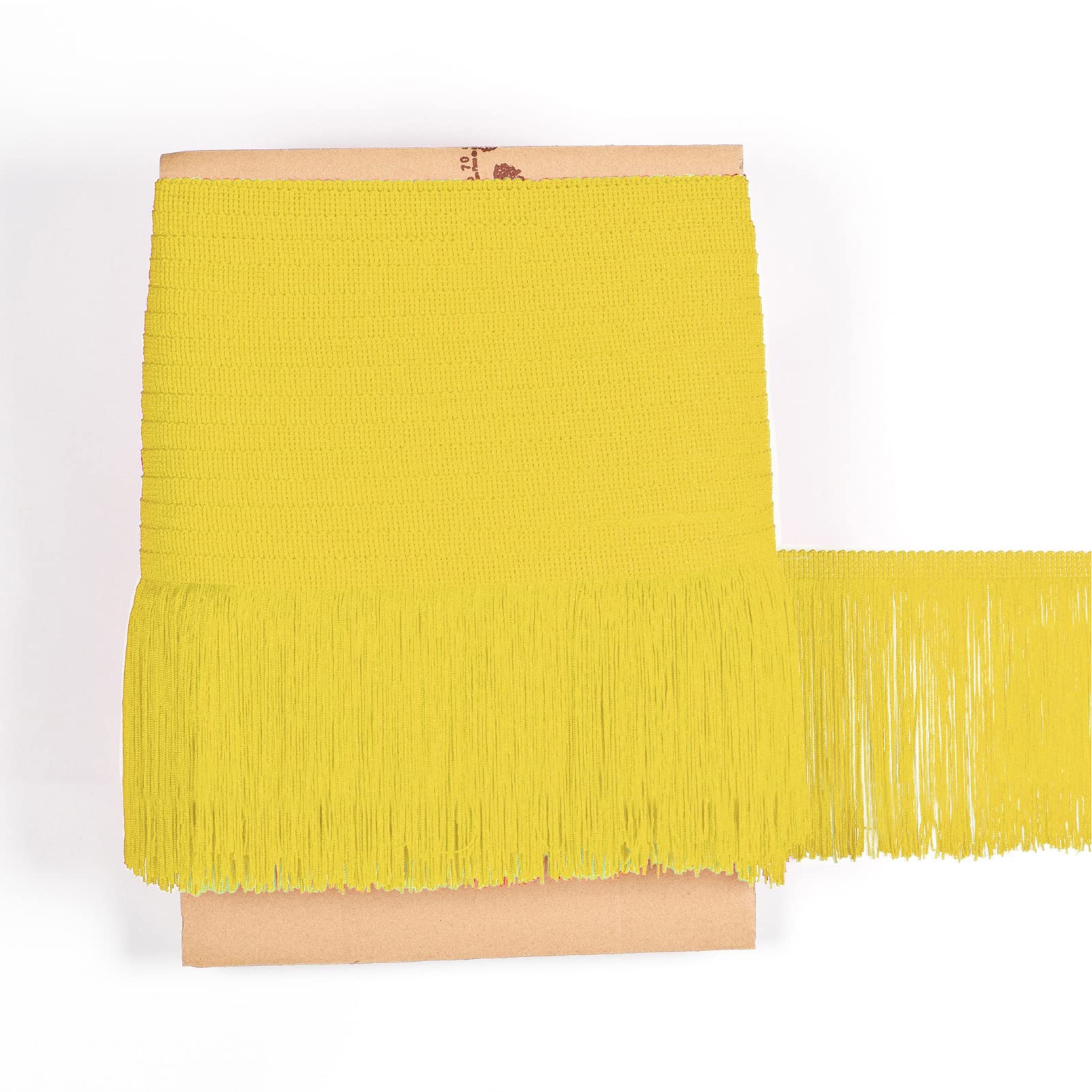 TEXTEX = Cuquillo Fringe for Sewing Flamenco and Sevillana. Composition Rayon 100%. Length of 15 cm. 5m Pieces. (Yellow)